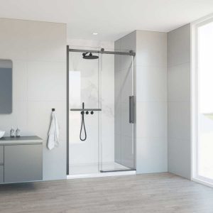 Душевая дверь Vincea Como Soft Вороненая сталь / Прозрачное