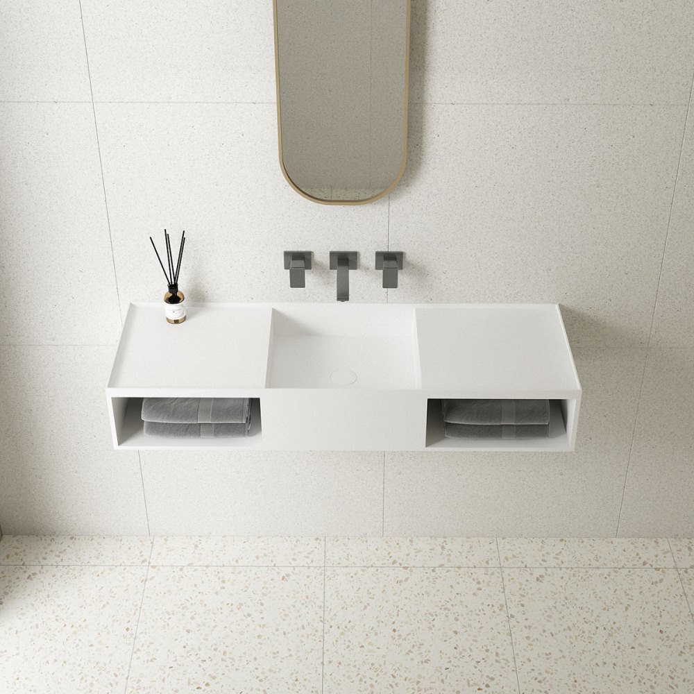 Раковина подвесная Vincea Solid Surface 120 Белый матовый
